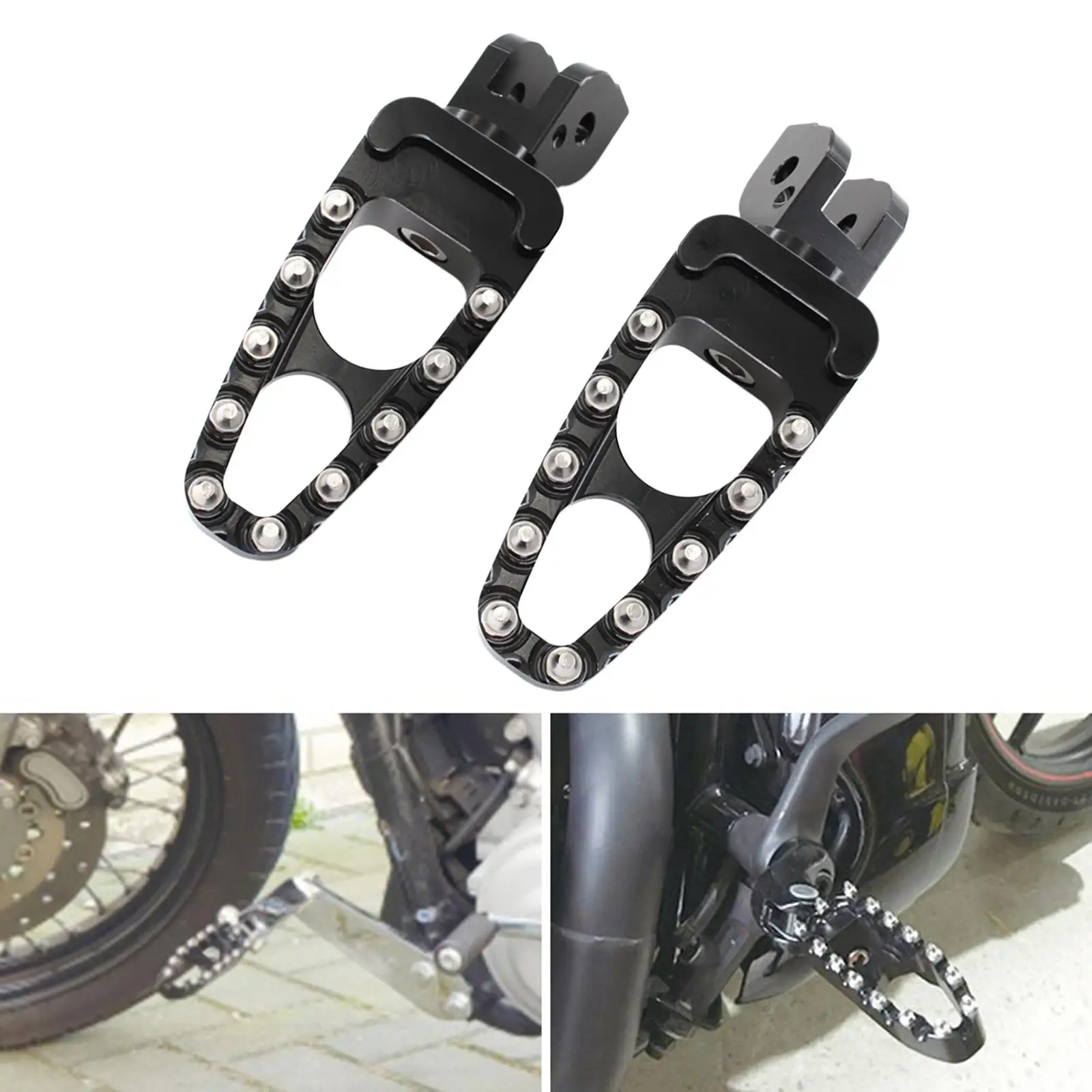 Pegs Footrest Foot Pedals Set Fits for Scrambler 400 1100 Motorcycles, Simple design, easy to install,