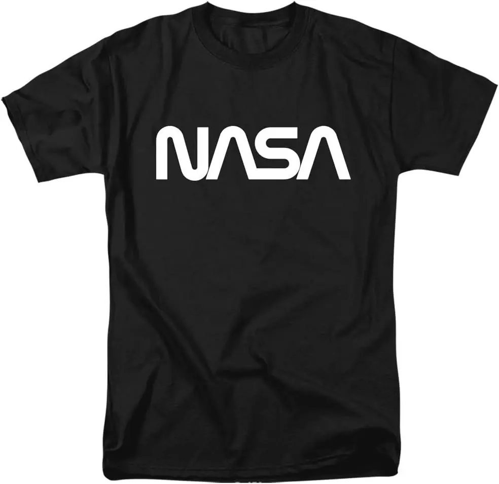 

A&E Designs NASA T-Shirt White Worm Logo Black Tee men t-shirt
