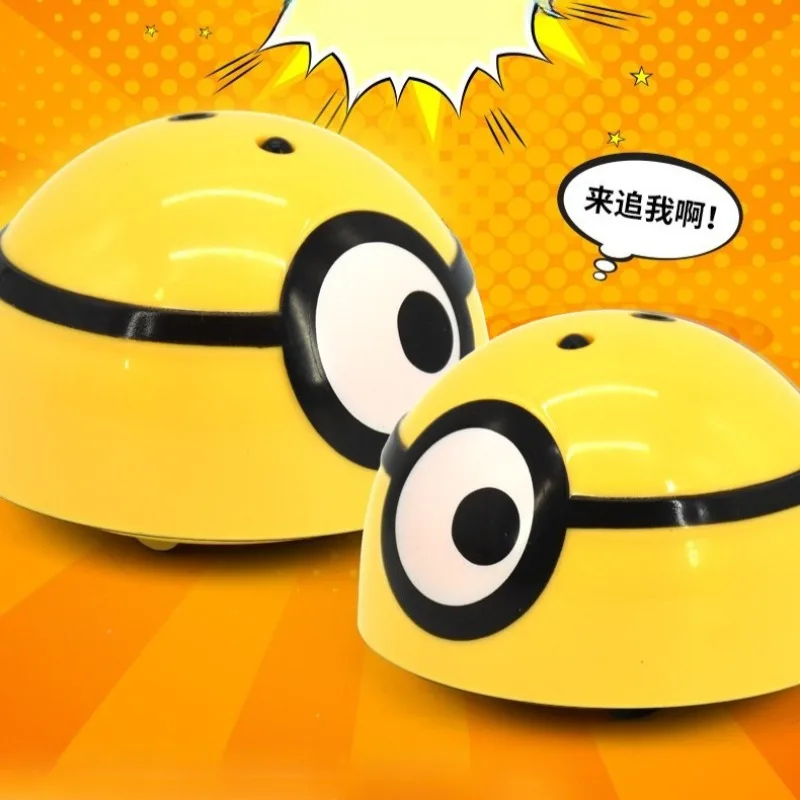 

New Cute Cartoon Minions Cat Dog Automatic Walk Interactive Toys Slapping Running Away Smart Toy Holiday Gifts