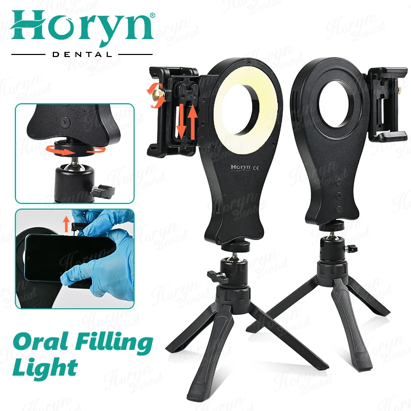 

Dental Photography Filling Lamp Photo Light Adjustable Color Temperature and Brightness Mobile Phone Video Flash Tools