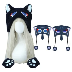 Game Genshin Impact Anime Hat Cosplay Wanderer Scaramouche Kawaii Fluffy Cat Ear Plush Cap Cosplay Props Costume Party Hats Gift
