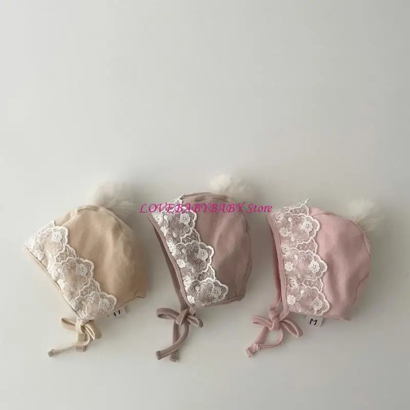 

Winter Warm Hat Baby Ear Protections Bonnet Hat for Boy Girl Newborn Beanie Breathable Baby Hat with Hairball 4XBC