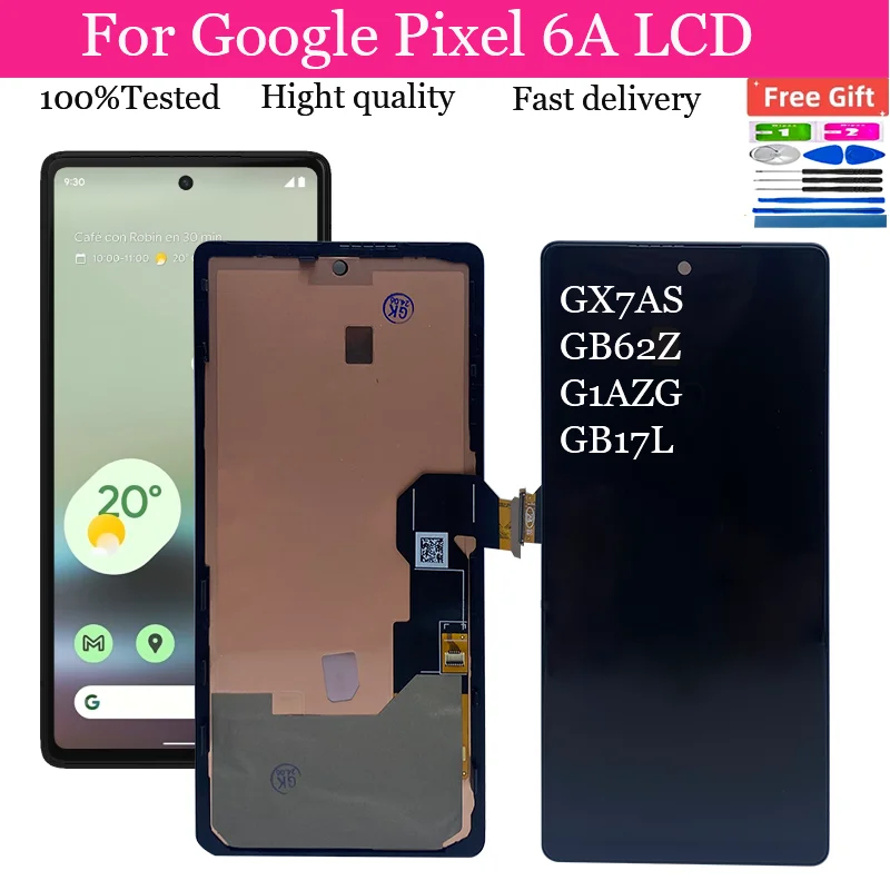 AMOLED For Google Pixel 6A LCD GX7AS GB62Z G1AZG GB17L Display Touch Digitizer Screen For Google Pixel 6a LCD Screen