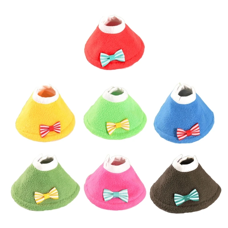 

Parrot Anti-bite Collar Warm Soft Plush Cone Neck Cover Protective Recovery Elizabethan Bird Collars for Small Birds