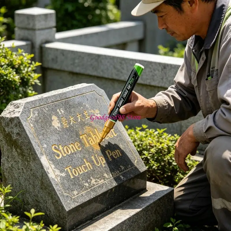 Colorful Tombstone Marker Pen Stone Touch Up Pen For Restoring Grave Inscription 