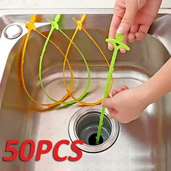 Kitchen Sink Cleaning Pipe Hook Cleaner Sticks Clog Remover Sewer Dredging Spring Pipe Hair Dredging Tool Bathroom Tool