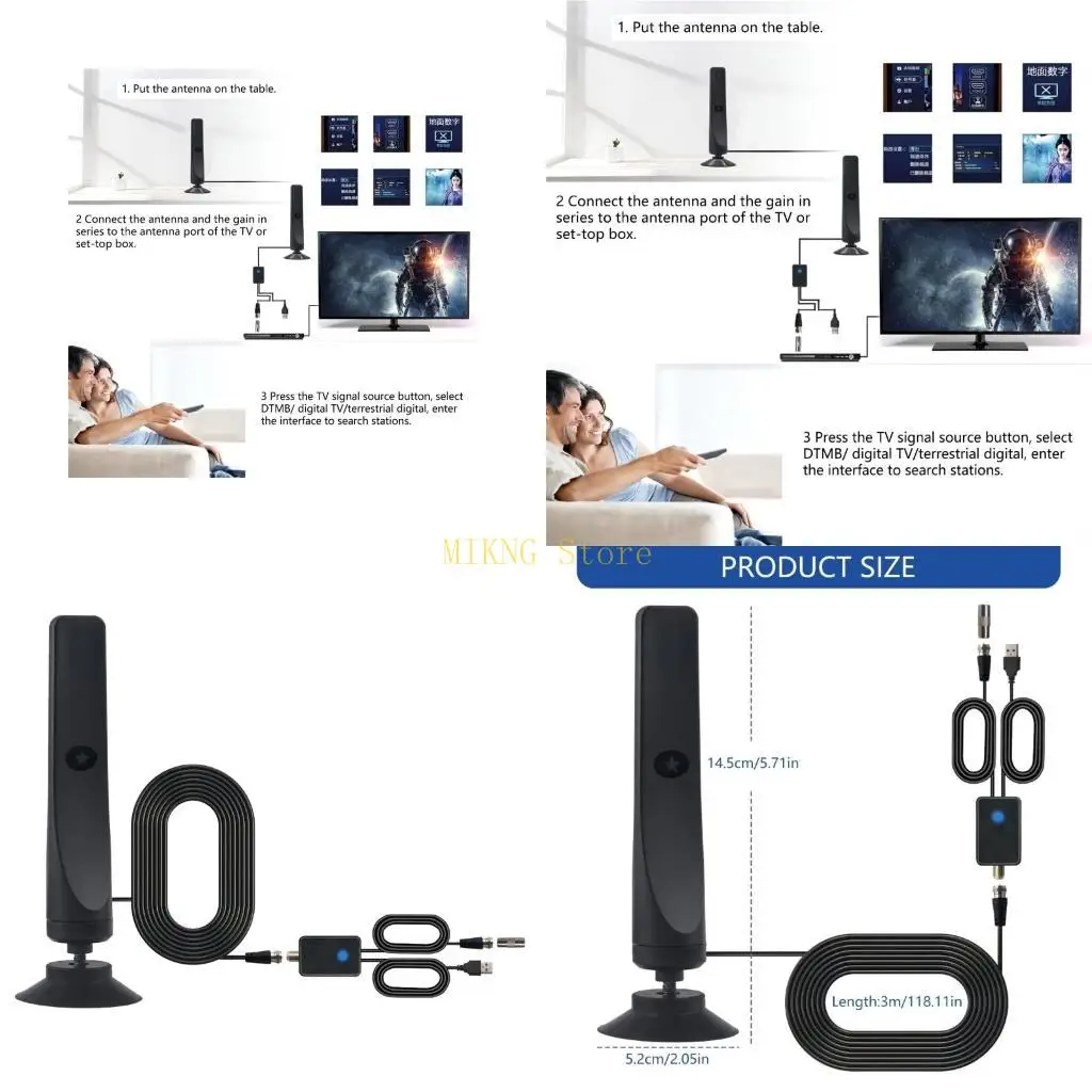 Eenvoudige setups indoor HDTV -antennes met krachtige signaalboosters coaxkabel verkoop