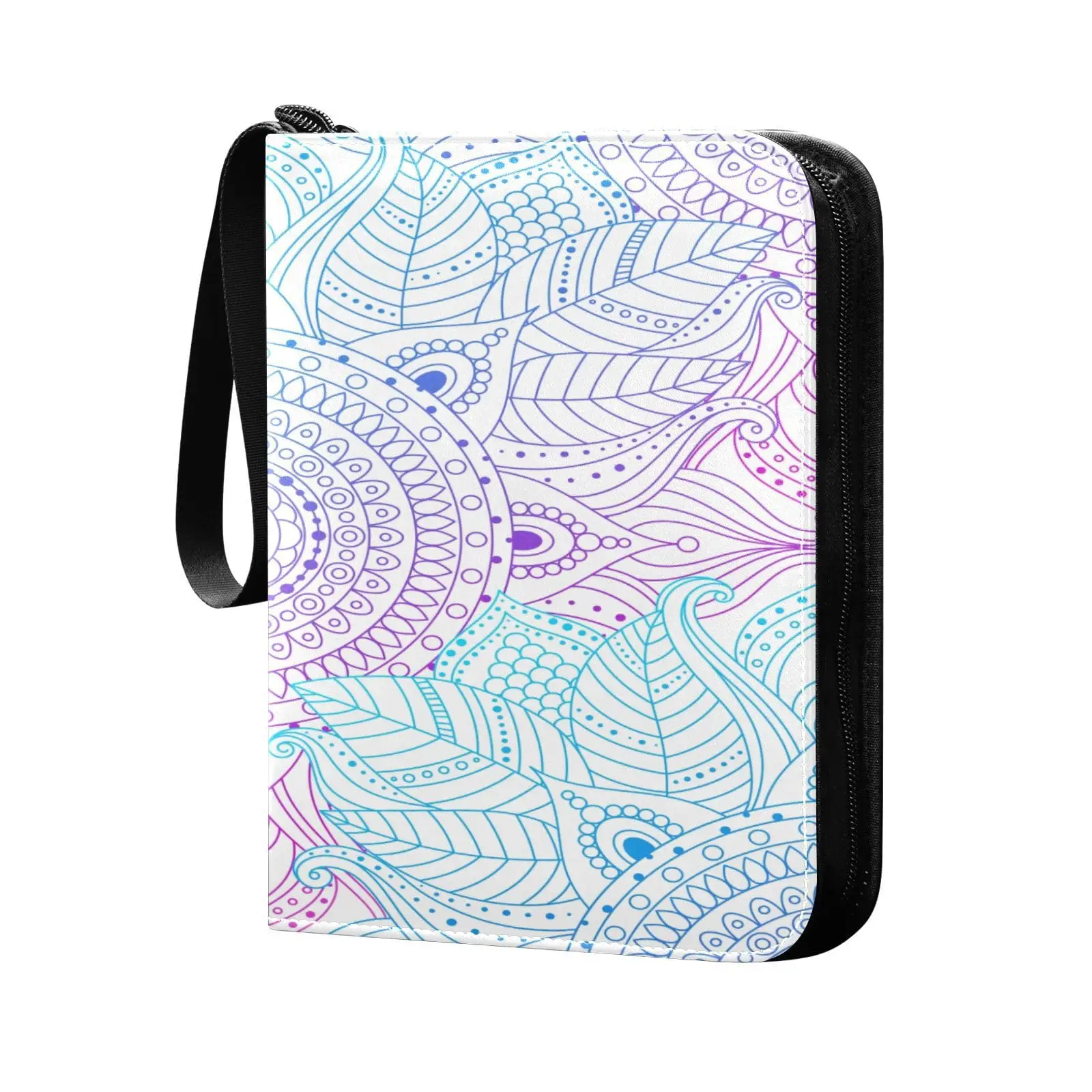 

Boho Mandala Card Binder 4 Pocket Card Binder 400 Double Sided Pocket Album for Sport Game Cards Unique Card Collection Storage