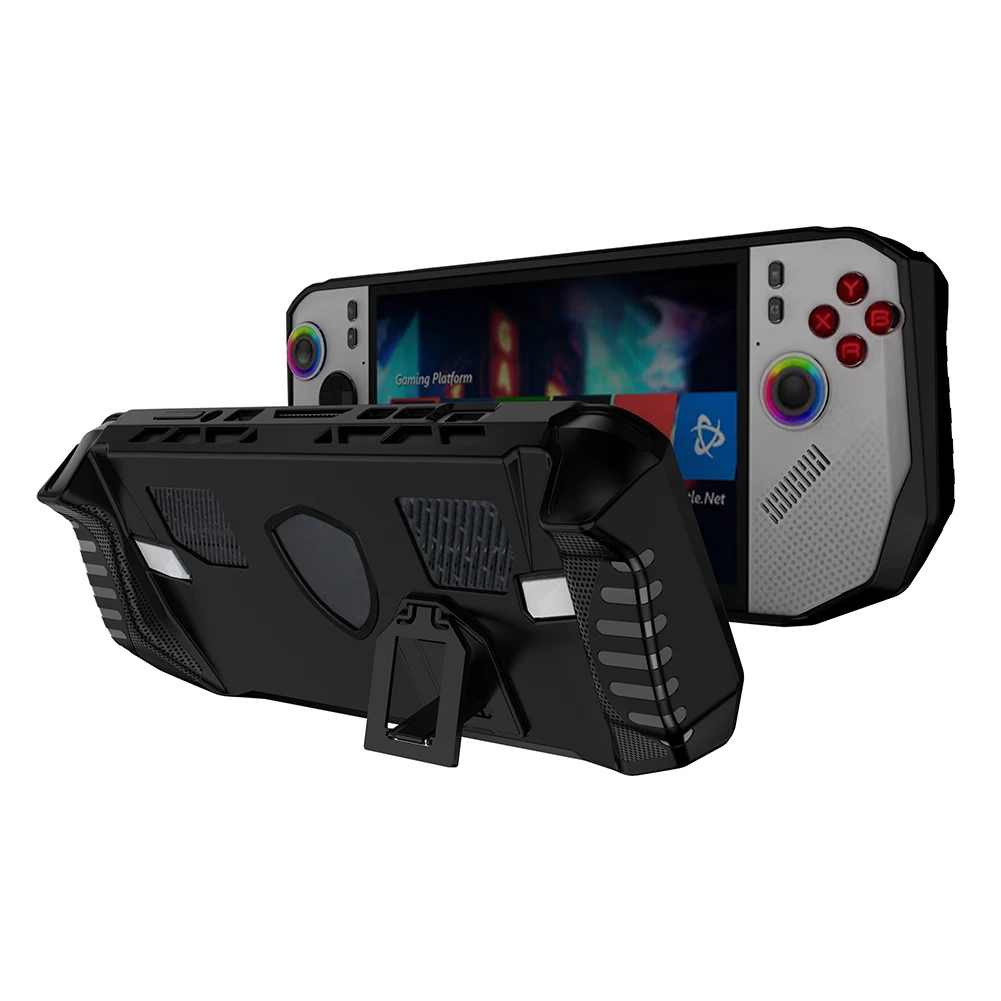 حافظة قابلة للإرساء من مادة البولي يوريثان غطاء مقبض مقاوم للصدمات غطاء حماية مضاد للانزلاق مع مبطن مريح لـ MSI CLAW 8 Ryzen Edition 2025