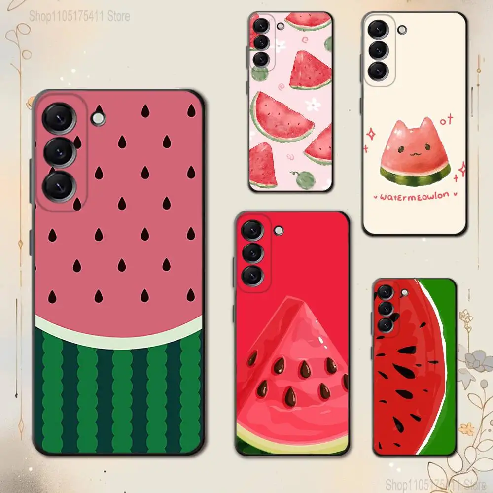 

Cartoon Fruit Watermelon Phone Case For Samsung Galaxy A 73,72,51,53,52,71,22,5G,Note,J7,8,9 Soft Black Cover