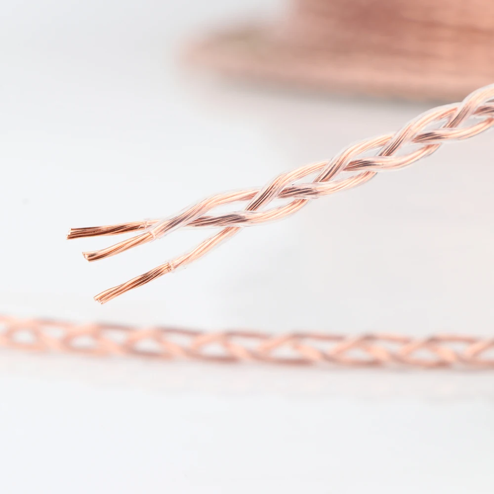 3Cu 3core weaving OCC Copper speaker Wire Teflon RCA Cable hifi audio interconnect cable wire audio video extend single wire