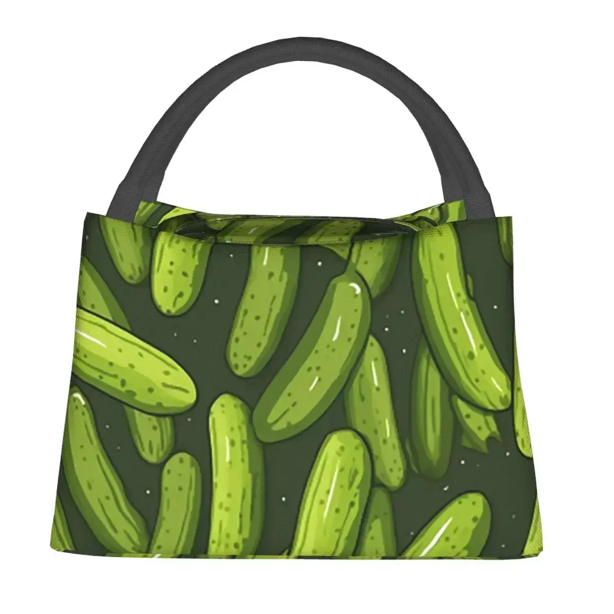 Gherkin Pattern Lunch Bags Insulated Bento Box Leakproof Lunch Tote Picnic Bags Cooler Thermal Bag for Woman Kids Work image 2