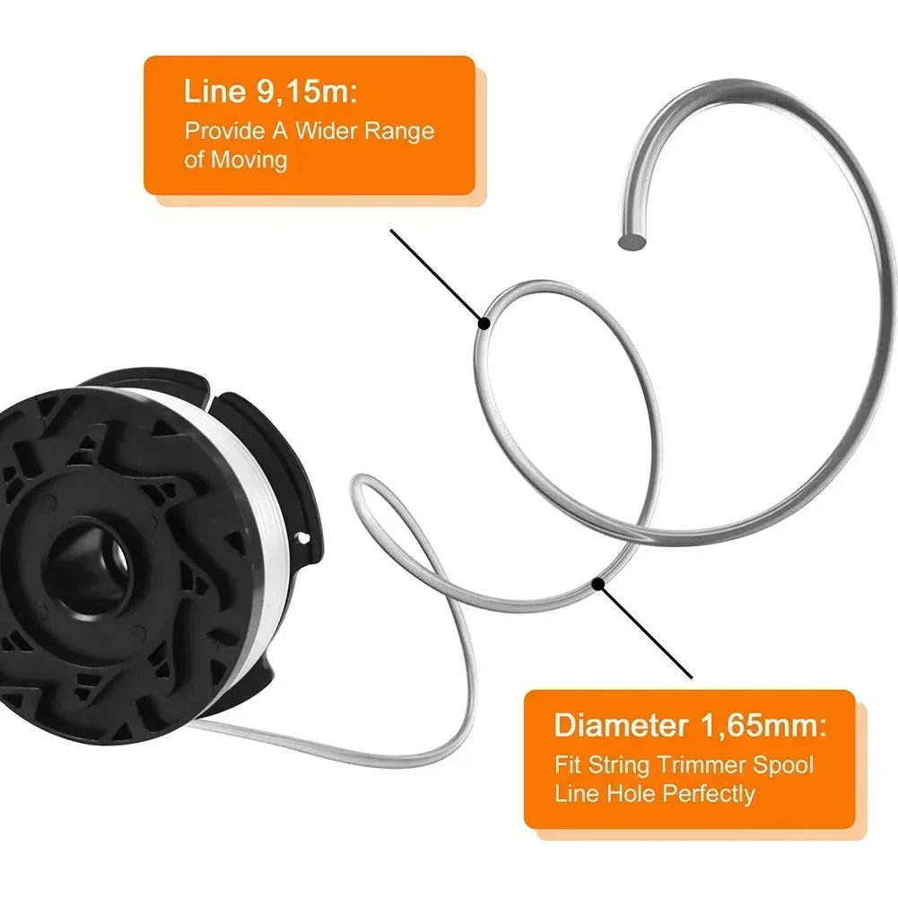 4pcs Coils With Coil Lid Spring For Black And Decker Lawn Trimmer Trimmer Thread Coil Set Replace Spools Grass Accessories