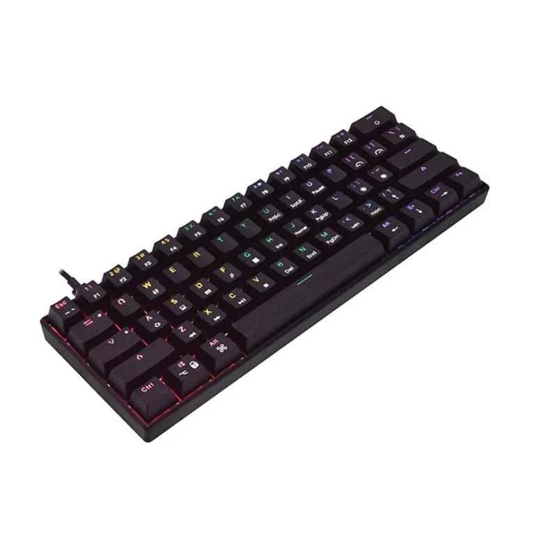 

Portable 60% Mechanical Gaming Keyboard, LED Backlit Compact 61 Keys Mini Wired Office Keyboard for Windows Laptop PC Mac