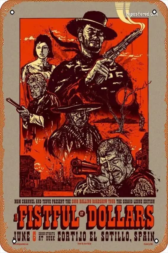 Tin Sign Vintage A Fistful of Dollars Funny Classic Musical Bar Pub Cafe Wall Kitchen Bathroo Poster Karaoke Retro Decor Ar sign
