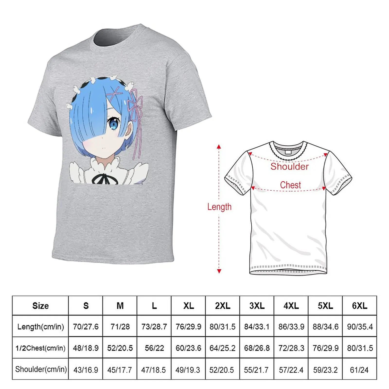 Re: Zero - Rem [no background] T-Shirt shirts graphic tees kawaii clothes Aesthetic clothing men t shirt