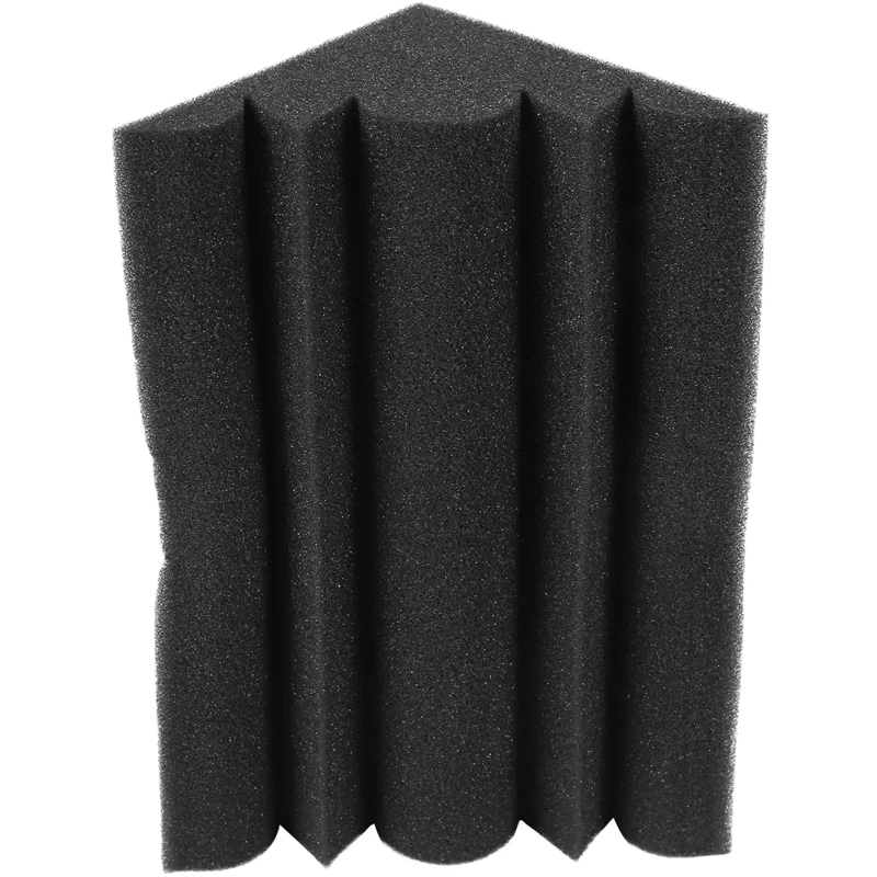 4 Pcs Corner Bass Trap Acoustic Panel Studio Sound Absorption Foam 12X12x24cm