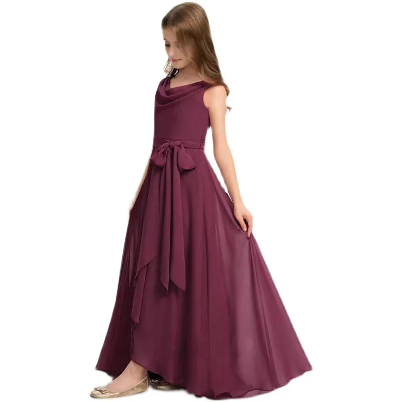 Formal Occasions Wear Girl's Gown Summer Violin Piano Playing Dress Children's Host