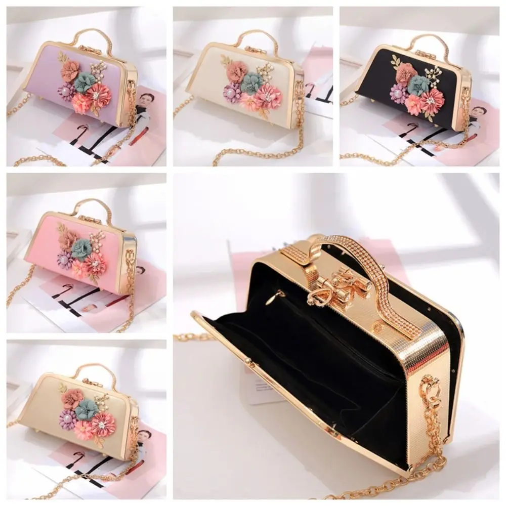 

Металлическая 3D-сумка с цветочным узором, вместительная сумка через плечо, женский клатч, элегантная многофункциональная сумка в стиле Ханьфу для вечеринок