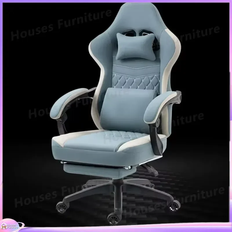 Dowinx Gaming Chair Ergonomic High Back Office Computer Seat with Massage Lumbar Support Footrest Reclining Swivel Fabric view 5