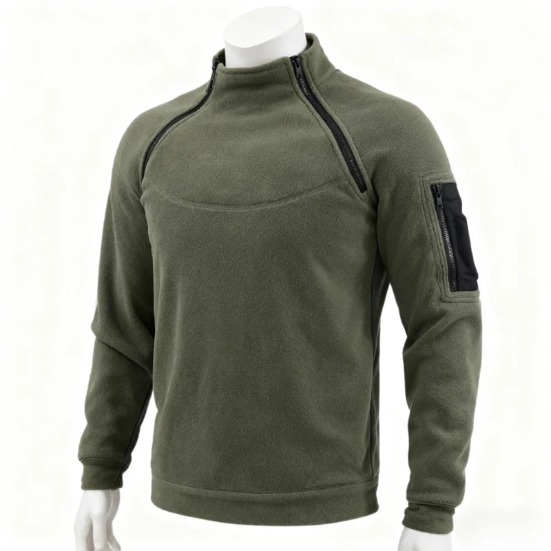 

US Men's Tactical Outdoor Jacket Hunting Clothes Warm Zippers Fleece Pullover Man Windproof Spring Winter Coat Thermal Underwear