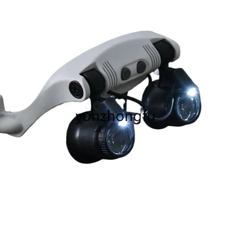 10、 15 、 20、25 times, binocular head glasses, maintenance magnifier, LED lamp, high definition