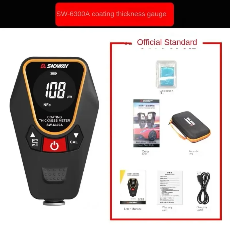 Automotive Coating Thickness Gauge 0.1 Um/0-1700 FE/NFE Coating Thickness Tester Micrometer Spray Tool