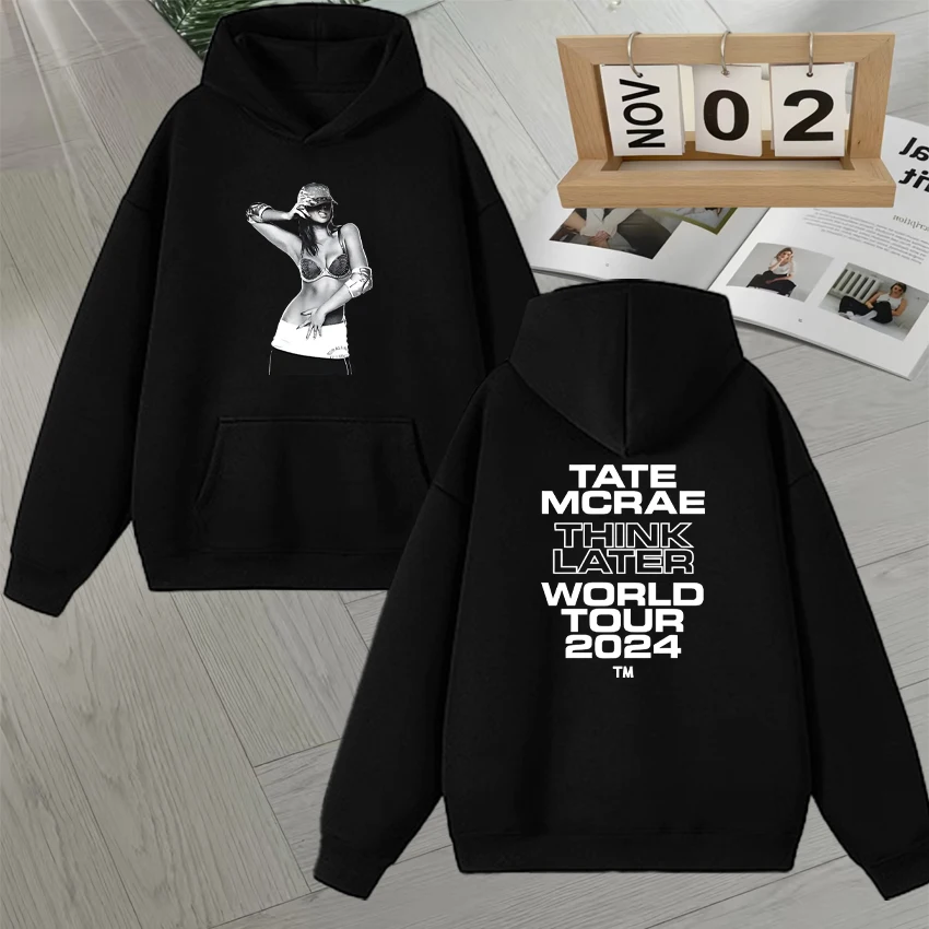 

Tate Mcrae The Think Later World Tour Sweatshirts Men Women Fashion Long sleeve Casual Double Sided Print Hoodies Fleece Unisex