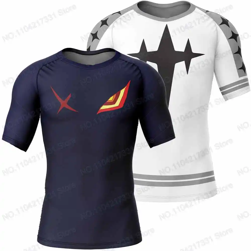 Kill la Kill's Anime Rash Guards Surfing Jersey Beach Shirts Swimwear Diving Gym Shorts MMA BJJ Men Jiu Jitsu Fitness Sets