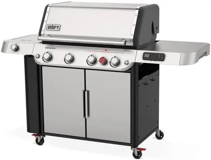 Genesis SPX-435 Premium Smart Gas Grill Liquid Propane Stainless Steel  Sear roast bake steam and even stir-fry by simply