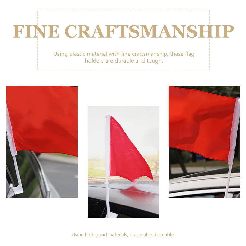 

15pcs Car Window Flagpole Holder Adjustable Durable Plastic Flag Pole For Nation Flags Outdoor Travel Vehicle