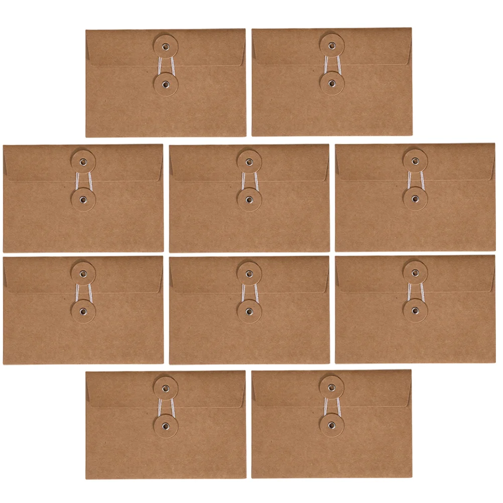 

10 Pcs Kraft Envelope Thin Envelopes Card Folders Solid Color Office Letter Pouches Supplies Storage Paper Note Holders