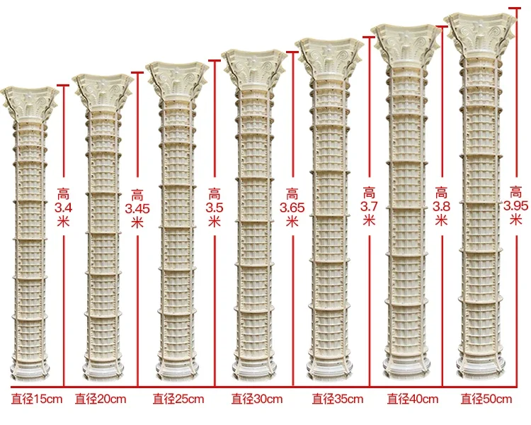 European Roman column mold cast-in-place round cement column for plastic steel column building