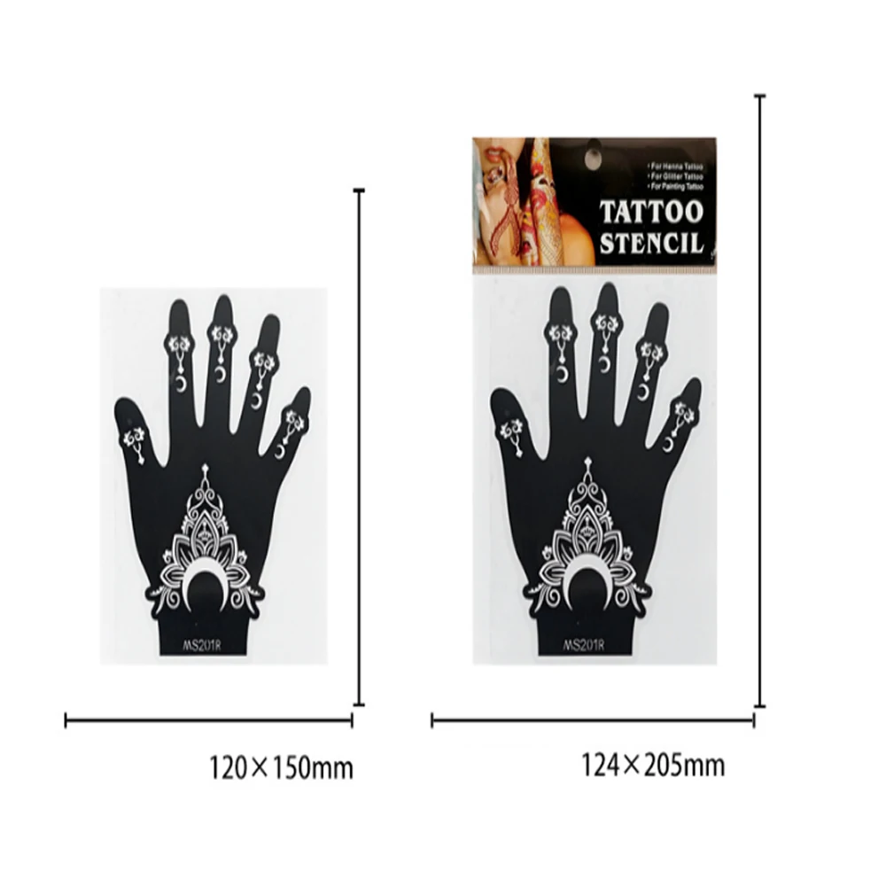 Children Lace Painted Sticker Decals Girls Boy DIY Adhesive Hand Drawn Tattoo Stencil Kids Hollow Out Henna Tattoo Template