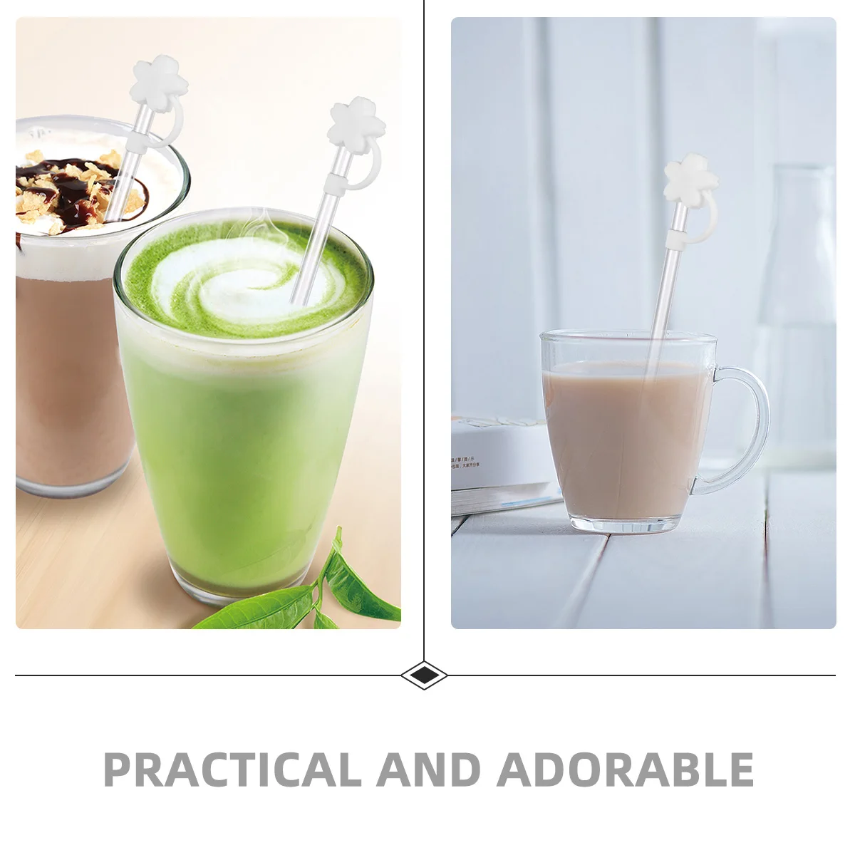 

4pcs Dust Cap Plug Straw Protector Protector Silicone Flower Tips Cover Anti Dust Airtight Seal Straw Cup Accessory