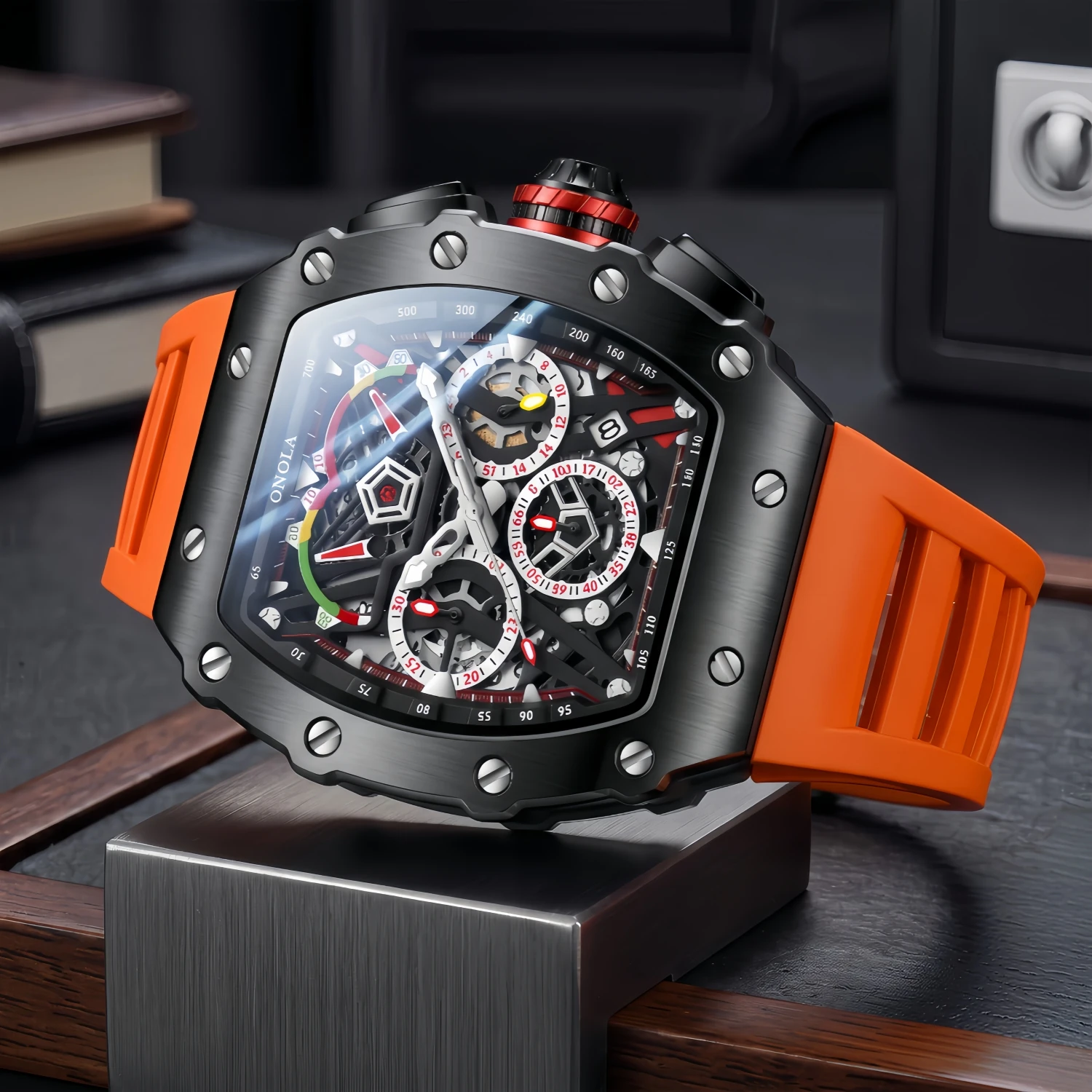 ONOLA 2021 Top Brand Watch Men Luxury Multifunctional Luminous Waterproof Sports Chronograph Quartz Watches Clock Relogio image 2