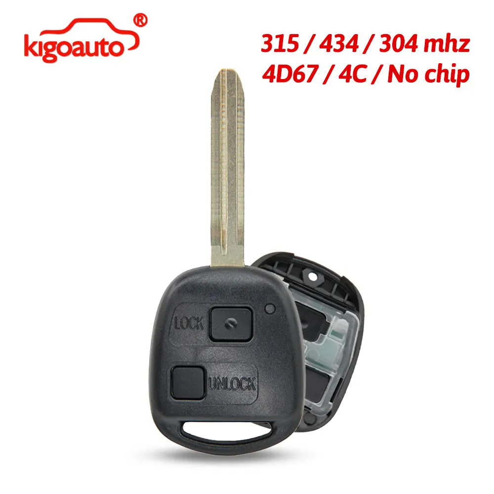 

Пульт дистанционного управления kigoauto с 2 кнопками, лезвием TOY43, частотой 315/43/304 МГц для Toyota Land Cruiser FJ Cruiser Prado 2004-2009 гг.