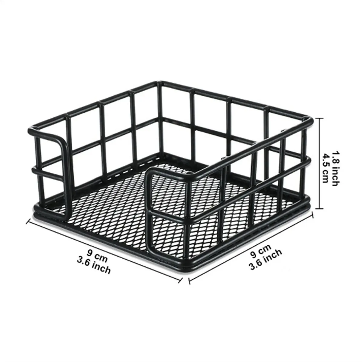 2026 NEW Sticky Note Holder, Metal Sticky Note Holder 3.6x 3.6x1.8 Square Black Sticky Note Dispenser Holder for Desk Dorm