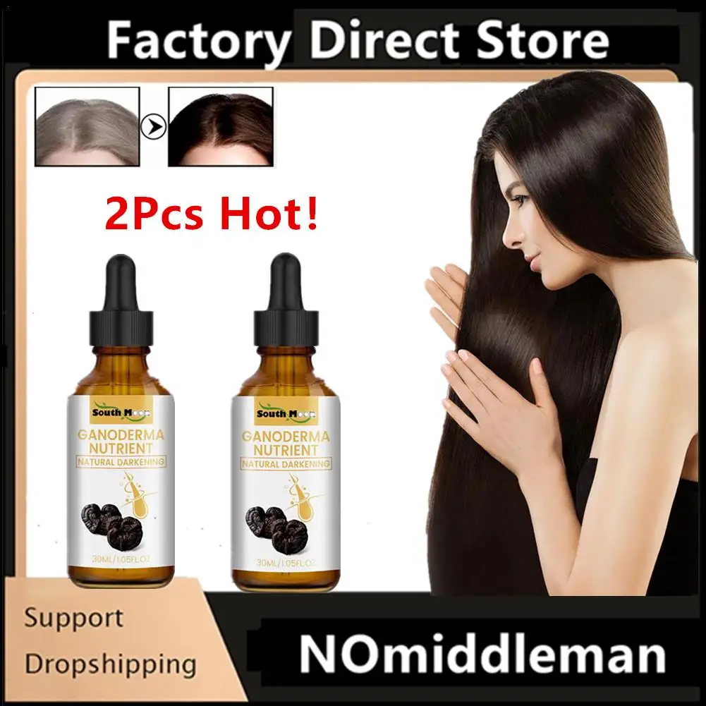 2Pcs Grey Hair Reverse Serums Ganoderma Nutrient Natural Darkening Serums 30ml Anti-Greying Hair Serums  Hair Product