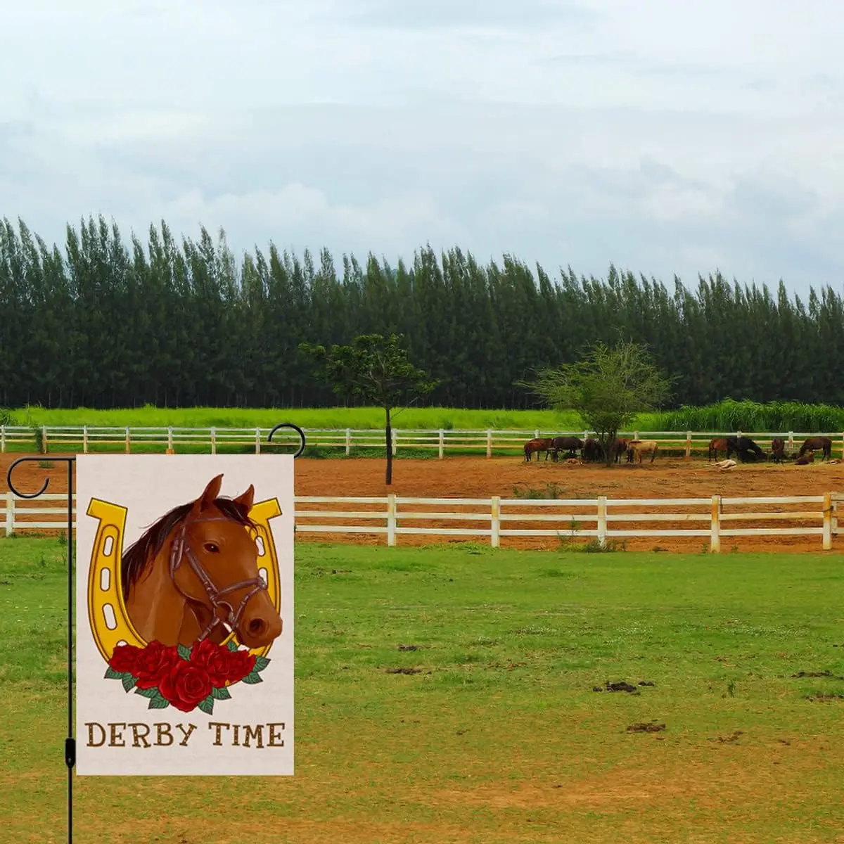 Derby Time Garden Flag Kentucky Run for The Roses Horse Racing Vertical Double Sized Yard Outdoor Decoration ZZJ LLG GGO llz