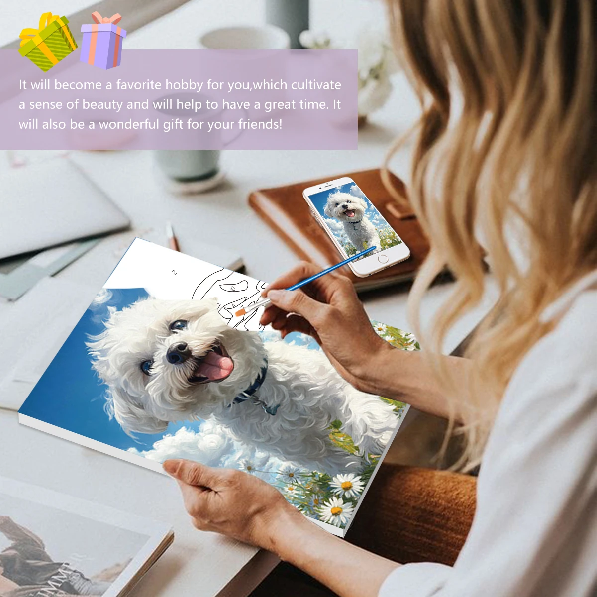 

SDOYUNO Painting Paints By Numbers Easy Draw For Beginner Handwork Animals Coloring For Adults 20x30cm With Frame dog Drawing