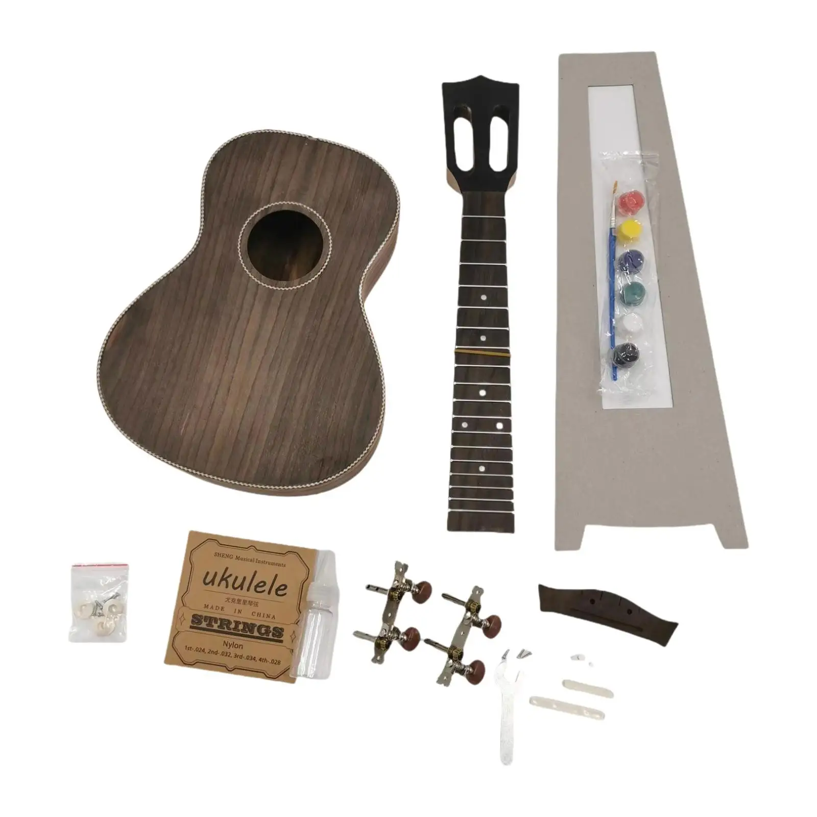 DIY Ukulele Kits,Assembly Toys Instrument for Kids,Painting Crafts,Wooden Supplies,Beginners Handicrafts Make Your Own Guitar