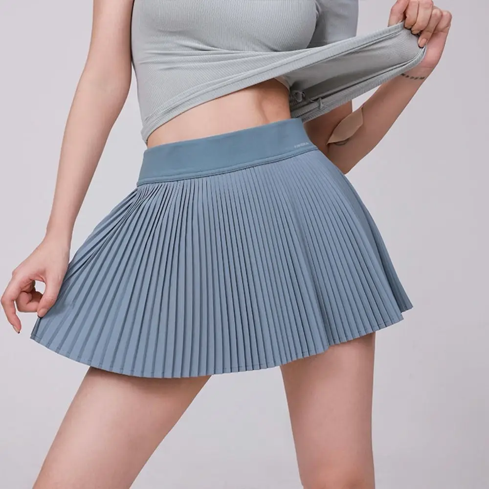 

High Waist Summer Sport Skirt Double Layer Anti-flash Women Golf Athletic Skirts with Pocket with Inner Lining