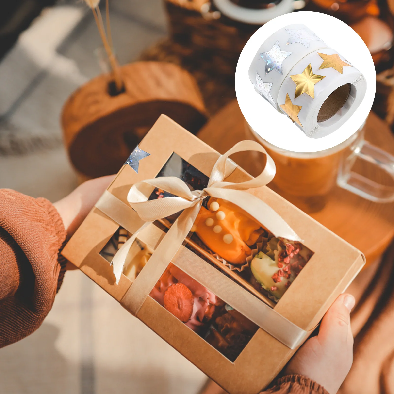 

Star Stickers Rolls Coated Paper Decorative Decals Gift Packaging Kindergarten Kids Packaging Stickers School Supplies