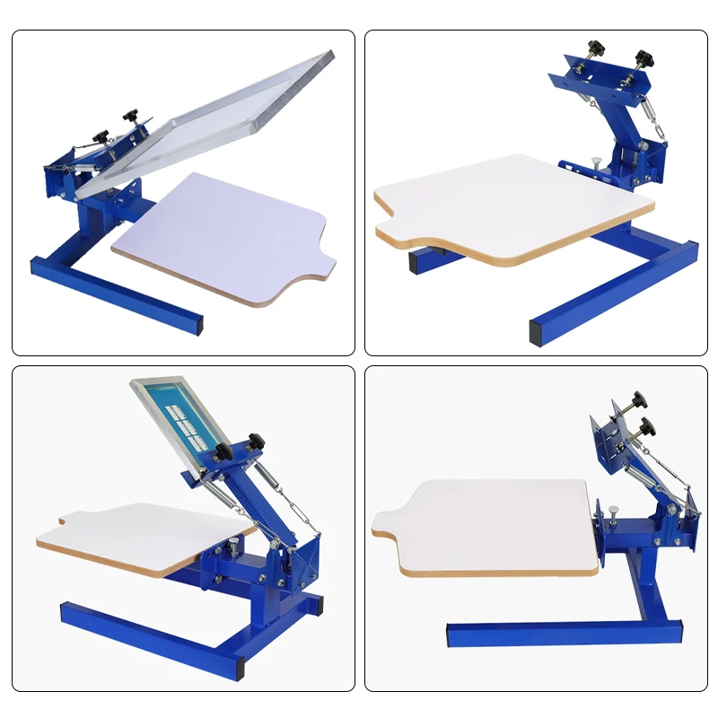 Handheld monochrome manual screen printing machine with adjustable tension for T-shirts, clothes, and plastic bags