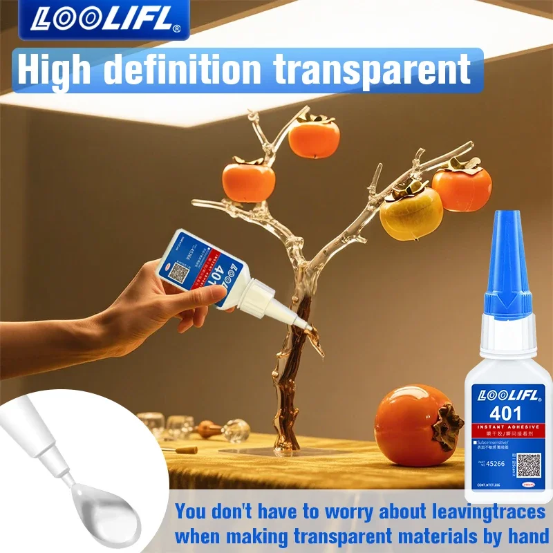 Super Glue 401 Adhesivo Cianoacrilato Adhesivo Instantáneo Artesanía y Bricolaje Adhesivo Universal Para Cristal Metal Plástico Cuero Goma Madera