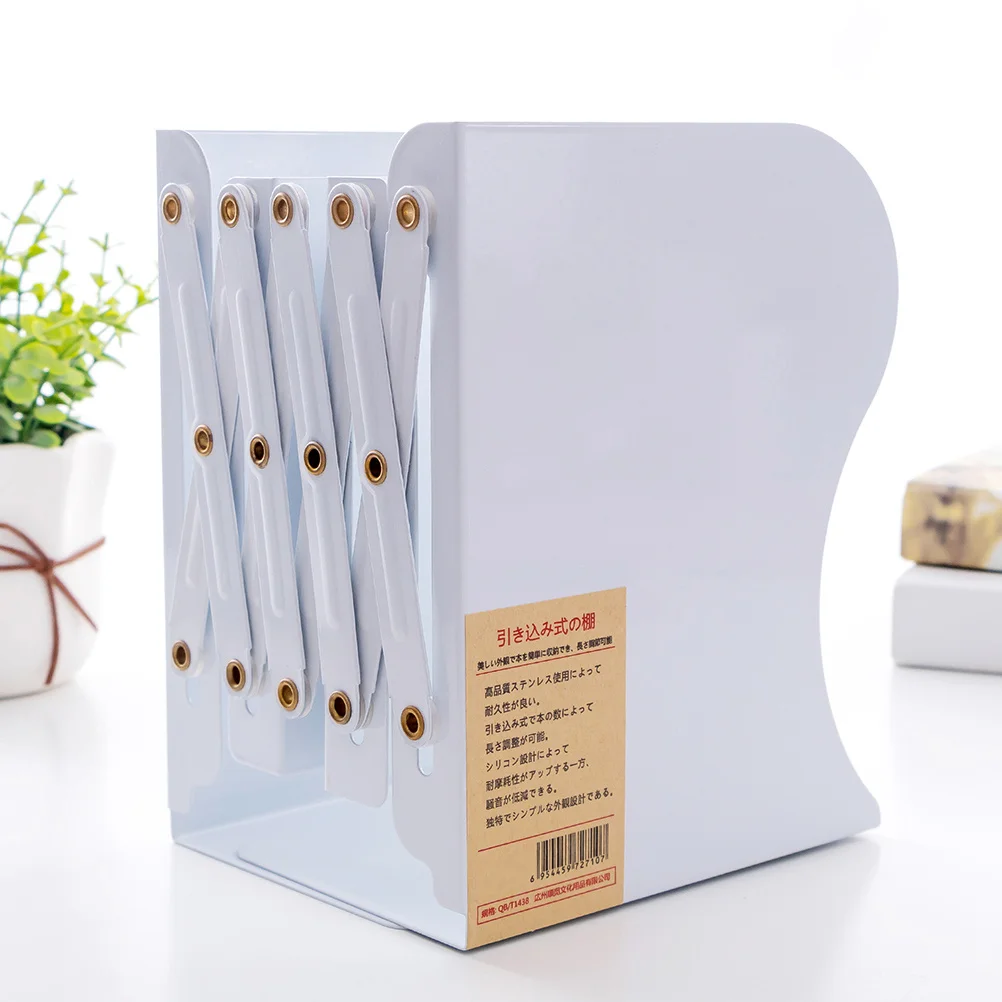 

Metal Bookend Telescopic Book Stand Adjustable Book Organizer For Home Office Library Storage Rack Desktop Protection