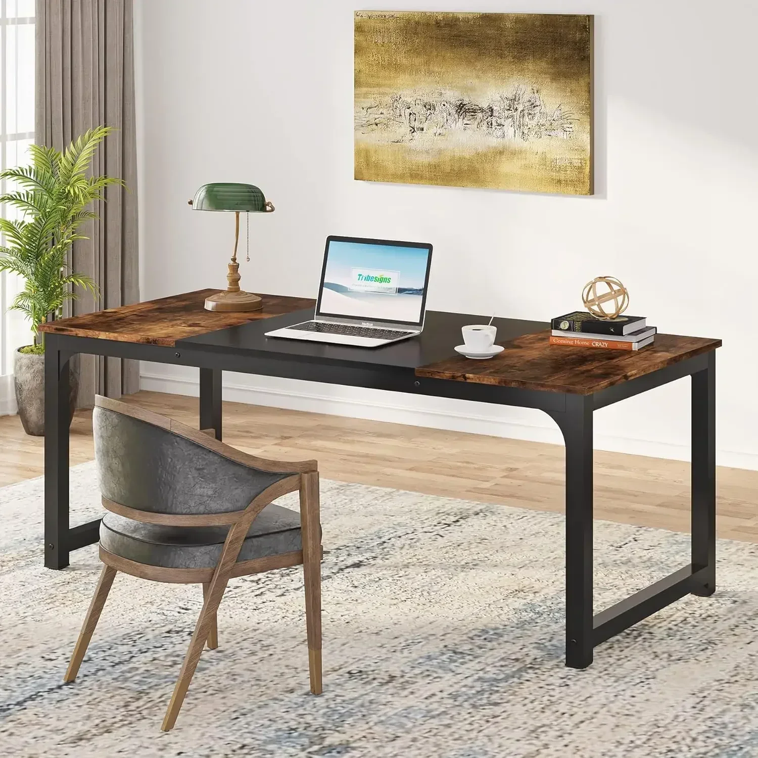 Modern Computer Desk, 63 x 31.5 inch Large Office Desk Computer Table Study Writing Desk Workstation for Home Office