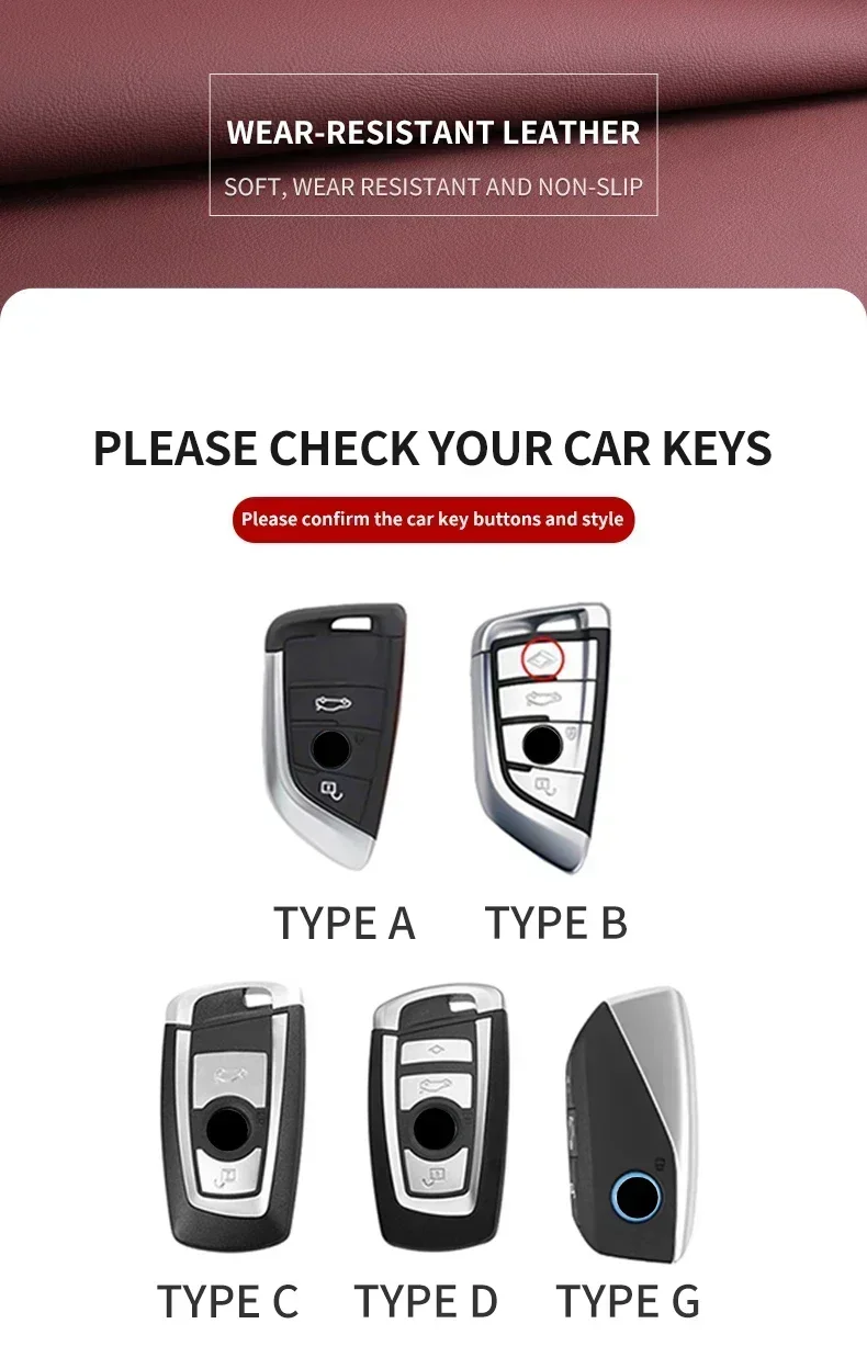 Car Key Case Cover for BMW 7 Series 735i 740Li X7 X1 U11 2023 I7 G07 LCI XM X1 X3 G01 X4 G02 X5 F15 F16 M3 M4 F30 Car Key Shell