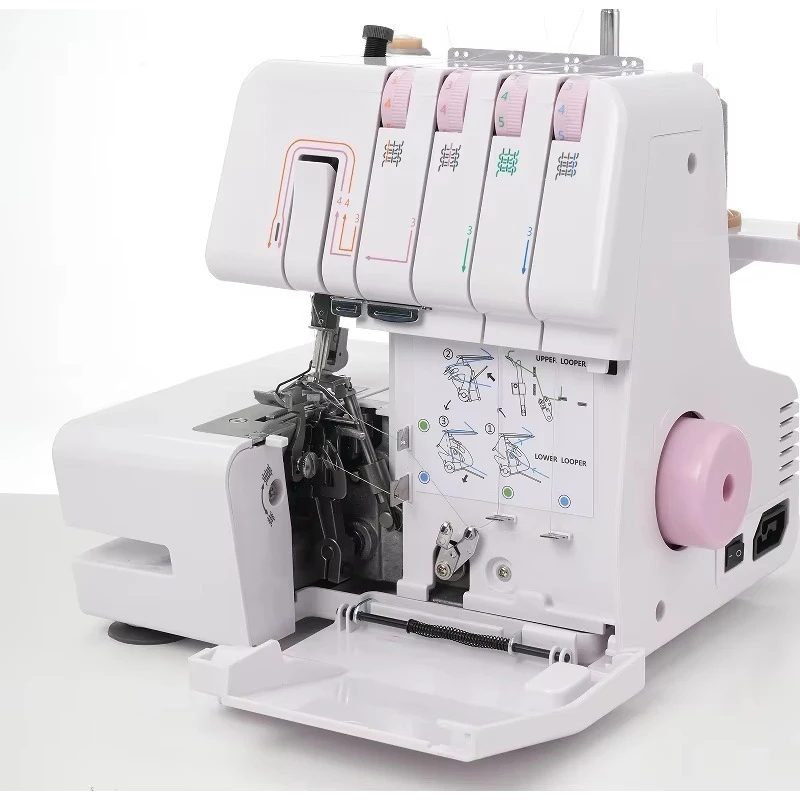 843 Super Overlock Sewing Machines Double s Four Threads Industrial Household Machine for Clothes Maquina De Costura